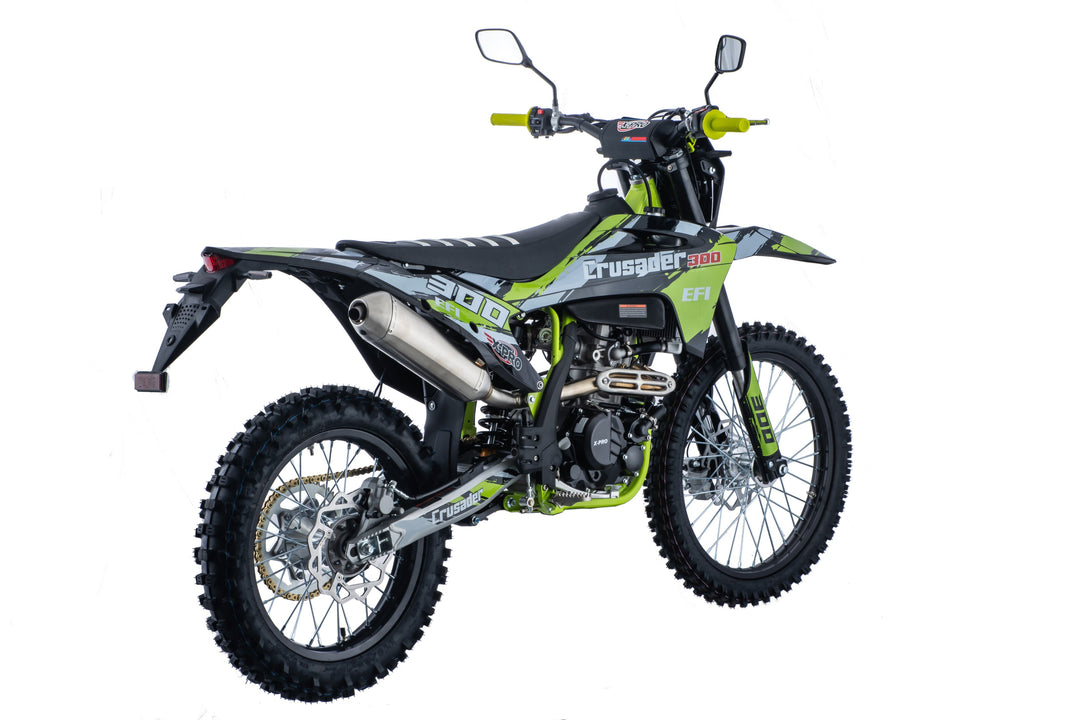 Free Shipping! X-PRO Crusader 300 EFI Dirt Bike with 6-Speed Manual Transmission, Electric Start! Big 21"/18" Wheels!