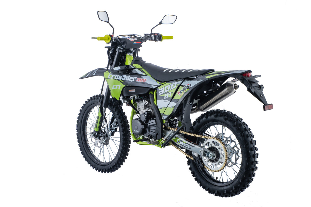 Free Shipping! X-PRO Crusader 300 EFI Dirt Bike with 6-Speed Manual Transmission, Electric Start! Big 21"/18" Wheels!