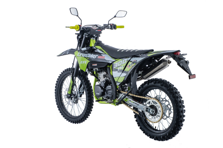 Free Shipping! X-PRO Crusader 300 EFI Dirt Bike with 6-Speed Manual Transmission, Electric Start! Big 21"/18" Wheels!