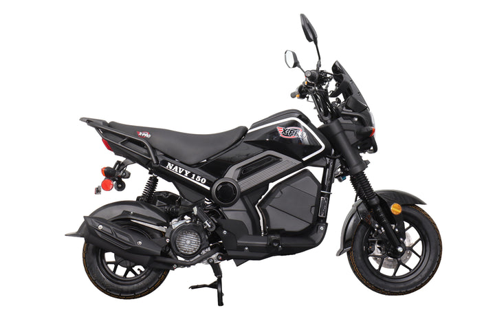 Free Shipping! X-PRO Navy 150 Motorcycle with Automatic Transmission, Electric/Kick Start! 12"/10" Aluminum Wheels!