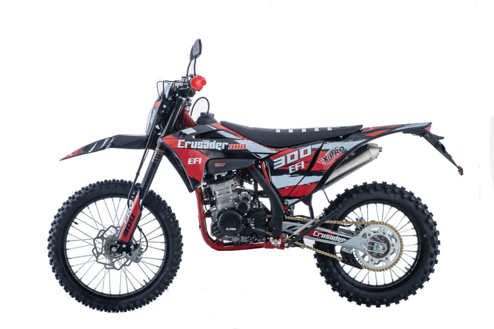 Free Shipping! X-PRO Crusader 300 EFI Dirt Bike with 6-Speed Manual Transmission, Electric Start! Big 21"/18" Wheels!