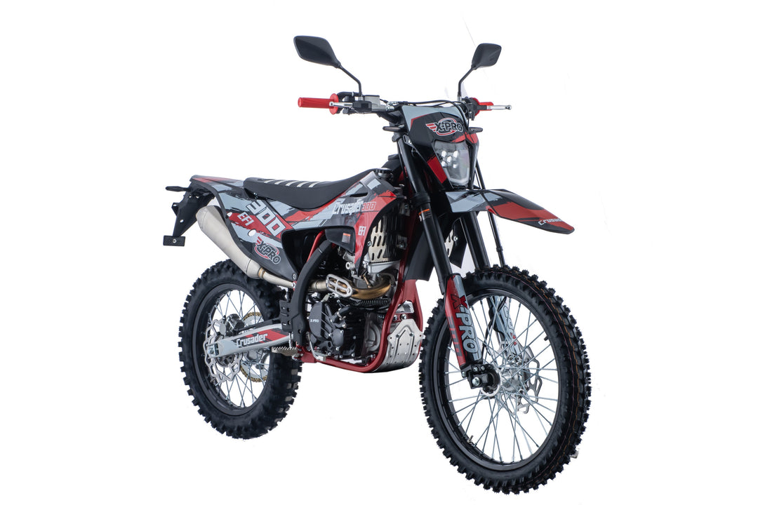Free Shipping! X-PRO Crusader 300 EFI Dirt Bike with 6-Speed Manual Transmission, Electric Start! Big 21"/18" Wheels!