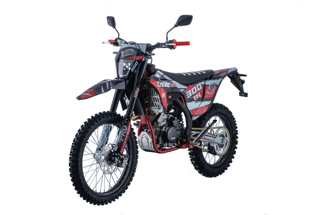 Free Shipping! X-PRO Crusader 300 EFI Dirt Bike with 6-Speed Manual Transmission, Electric Start! Big 21"/18" Wheels!