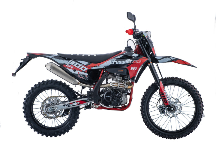 Free Shipping! X-PRO Crusader 300 EFI Dirt Bike with 6-Speed Manual Transmission, Electric Start! Big 21"/18" Wheels!