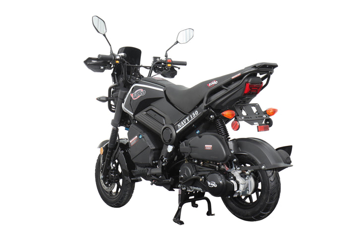 Free Shipping! X-PRO Navy 150 Motorcycle with Automatic Transmission, Electric/Kick Start! 12"/10" Aluminum Wheels!