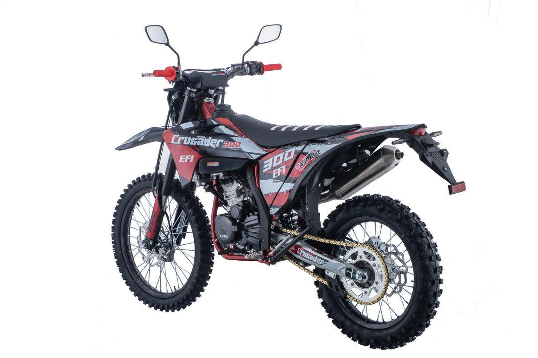 Free Shipping! X-PRO Crusader 300 EFI Dirt Bike with 6-Speed Manual Transmission, Electric Start! Big 21"/18" Wheels!