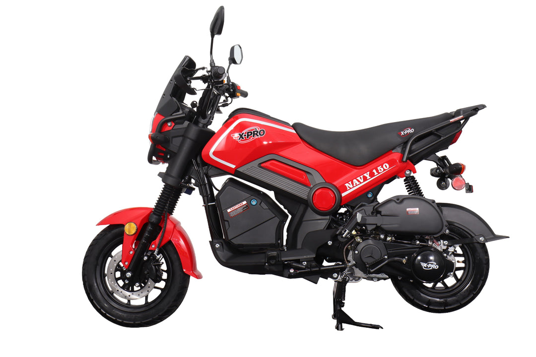 Free Shipping! X-PRO Navy 150 Motorcycle with Automatic Transmission, Electric/Kick Start! 12"/10" Aluminum Wheels!