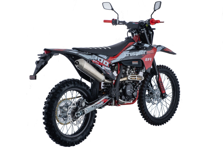 Free Shipping! X-PRO Crusader 300 EFI Dirt Bike with 6-Speed Manual Transmission, Electric Start! Big 21"/18" Wheels!