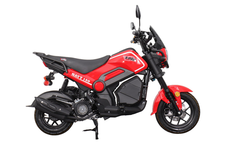 Free Shipping! X-PRO Navy 150 Motorcycle with Automatic Transmission, Electric/Kick Start! 12"/10" Aluminum Wheels!
