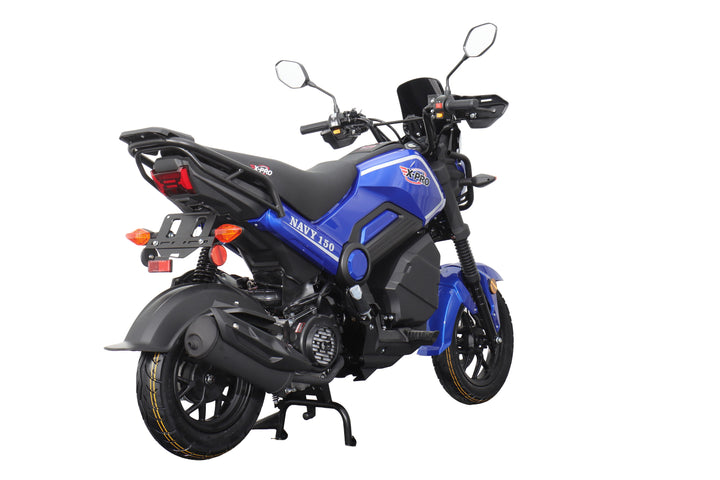 Free Shipping! X-PRO Navy 150 Motorcycle with Automatic Transmission, Electric/Kick Start! 12"/10" Aluminum Wheels!