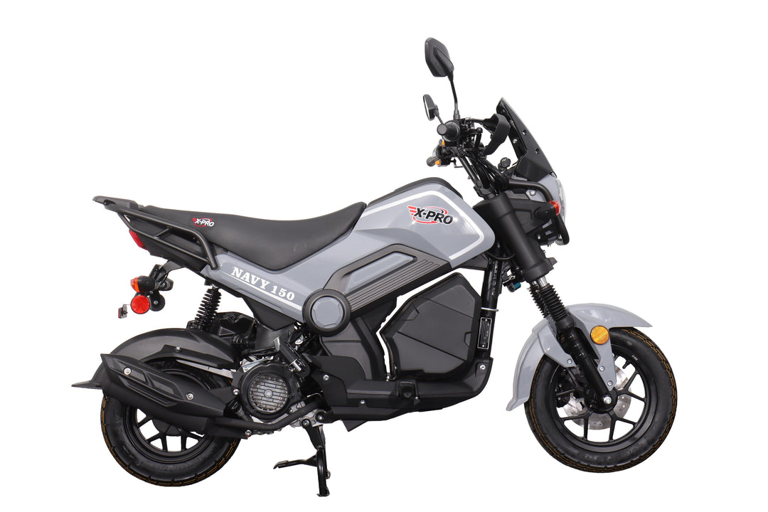 Free Shipping! X-PRO Navy 150 Motorcycle with Automatic Transmission, Electric/Kick Start! 12"/10" Aluminum Wheels!