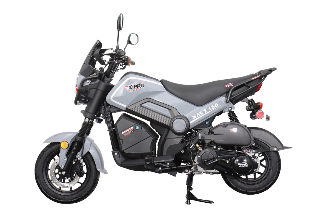 Free Shipping! X-PRO Navy 150 Motorcycle with Automatic Transmission, Electric/Kick Start! 12"/10" Aluminum Wheels!