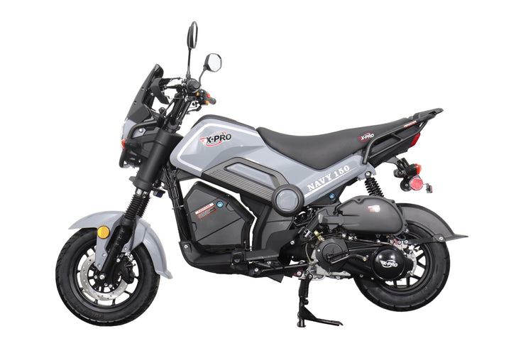 Free Shipping! X-PRO Navy 150 Motorcycle with Automatic Transmission, Electric/Kick Start! 12"/10" Aluminum Wheels!