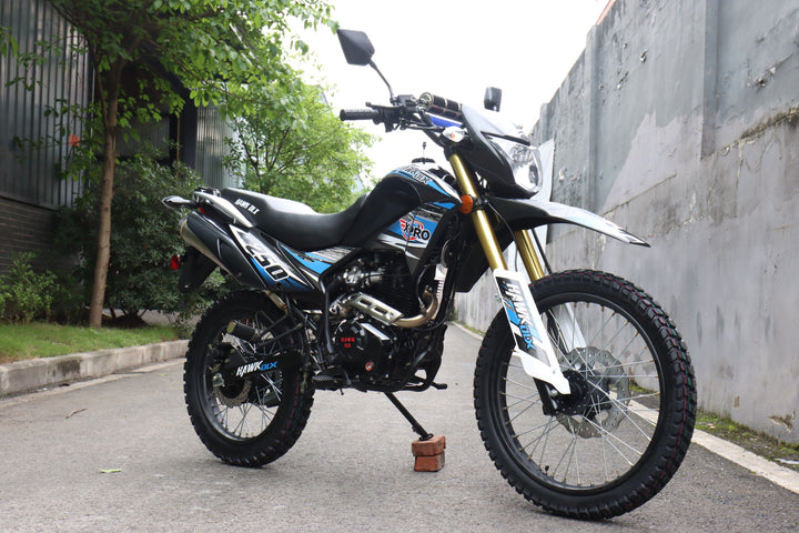 Free Shipping! X-PRO Hawk DLX 250 EFI Fuel Injection Motorcycle with 5-speed Manual Transmission and Electric/kick Start! Big 21in/18in Wheels! DOT Approved Street Legal!