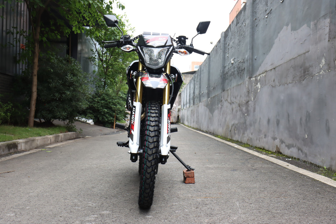 Free Shipping! X-PRO Hawk DLX 250 EFI Fuel Injection Motorcycle with 5-speed Manual Transmission and Electric/kick Start! Big 21in/18in Wheels! DOT Approved Street Legal!