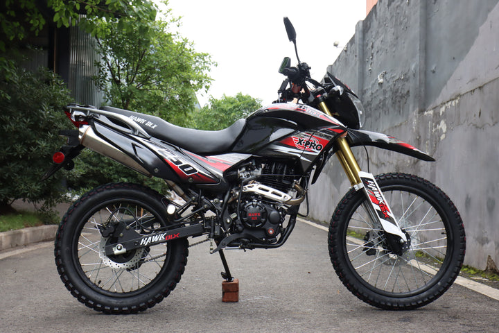 Free Shipping! X-PRO Hawk DLX 250 EFI Fuel Injection Motorcycle with 5-speed Manual Transmission and Electric/kick Start! Big 21in/18in Wheels! DOT Approved Street Legal!