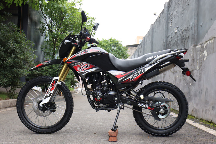 Free Shipping! X-PRO Hawk DLX 250 EFI Fuel Injection Motorcycle with 5-speed Manual Transmission and Electric/kick Start! Big 21in/18in Wheels! DOT Approved Street Legal!