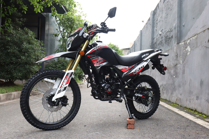 Free Shipping! X-PRO Hawk DLX 250 EFI Fuel Injection Motorcycle with 5-speed Manual Transmission and Electric/kick Start! Big 21in/18in Wheels! DOT Approved Street Legal!