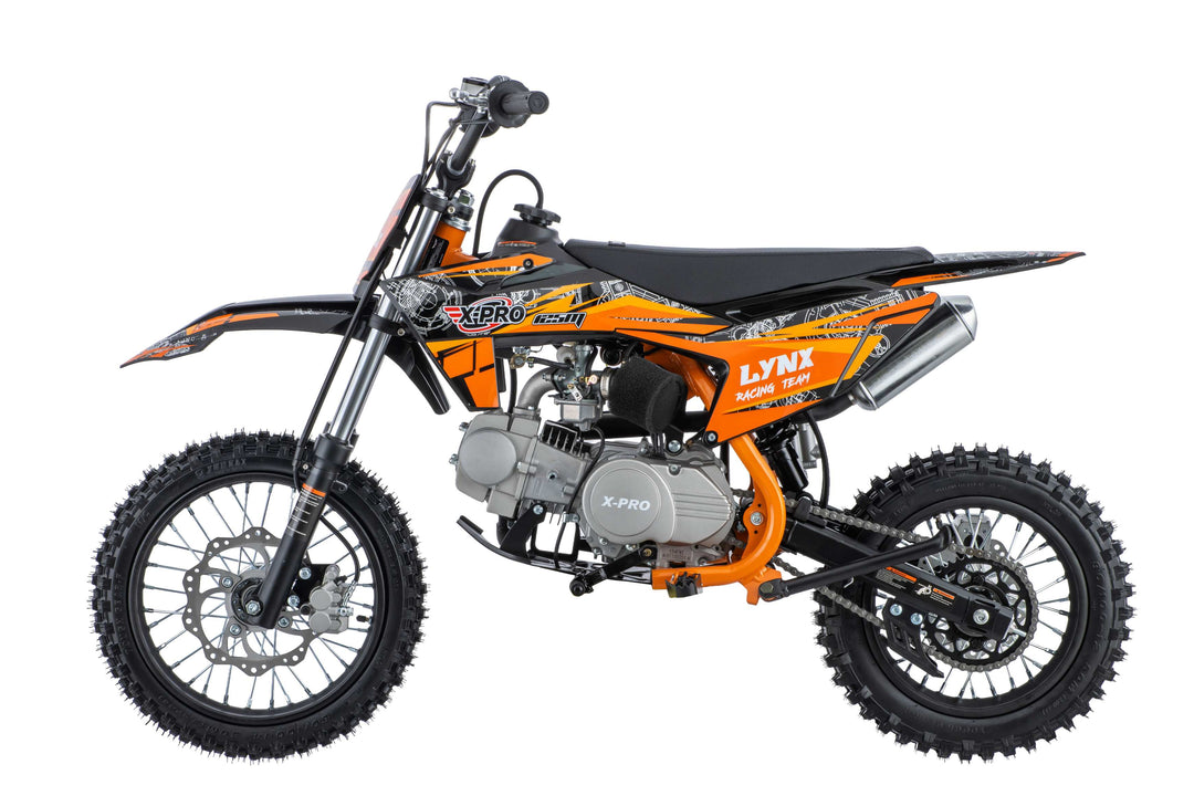 Free Shipping! Lynx 125cc Dirt Bike with 4-Speed Manual Transmission, Kick Start, Big 14"/12" Tires! Zongshen Brand Engine!