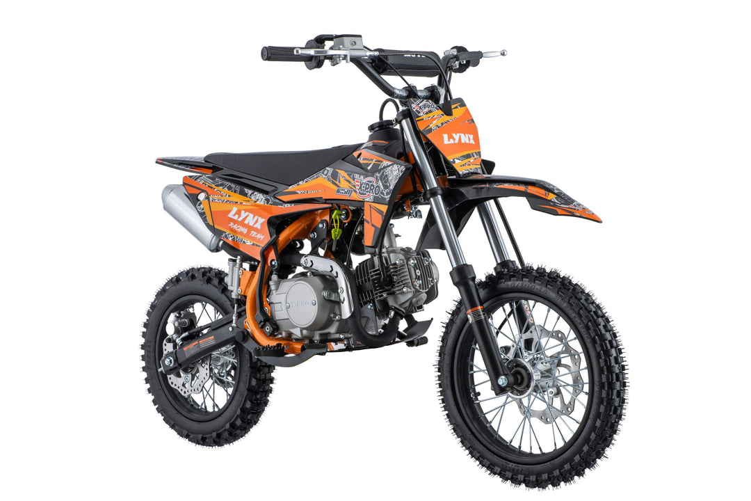 Free Shipping! Lynx 125cc Dirt Bike with 4-Speed Manual Transmission, Kick Start, Big 14"/12" Tires! Zongshen Brand Engine!
