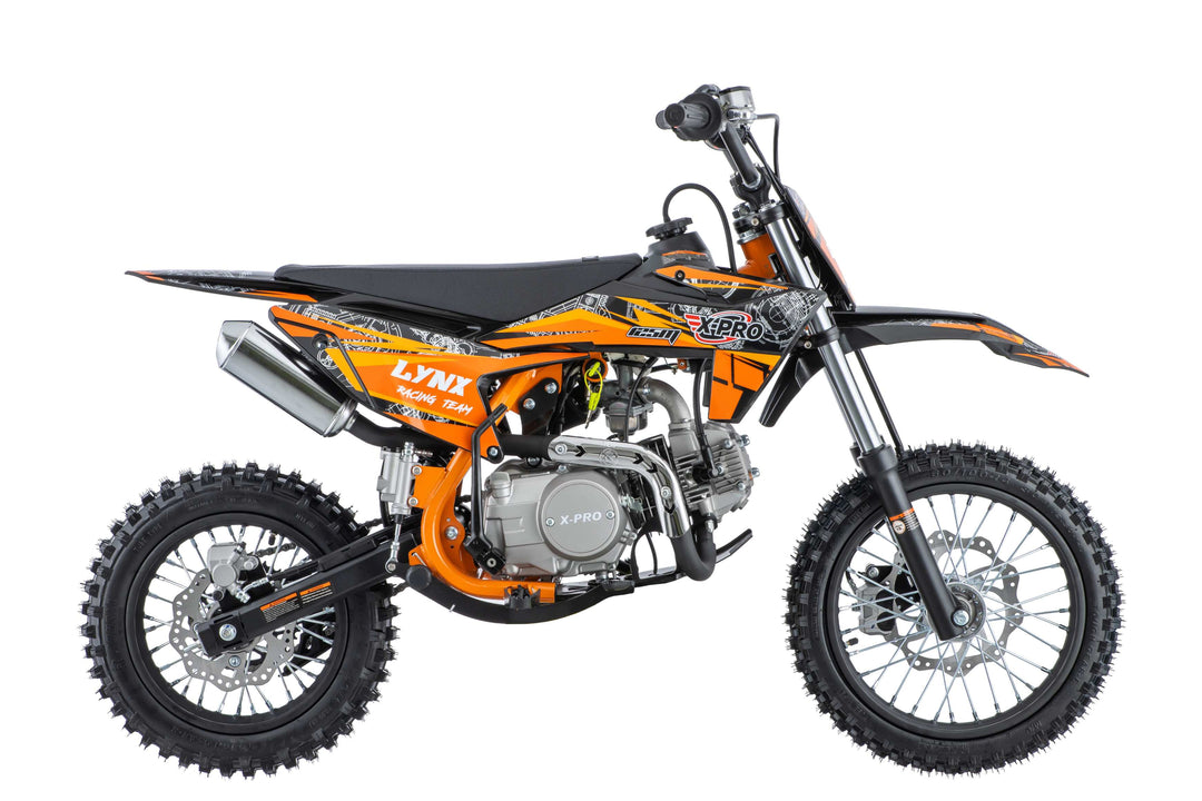 Free Shipping! Lynx 125cc Dirt Bike with 4-Speed Manual Transmission, Kick Start, Big 14"/12" Tires! Zongshen Brand Engine!