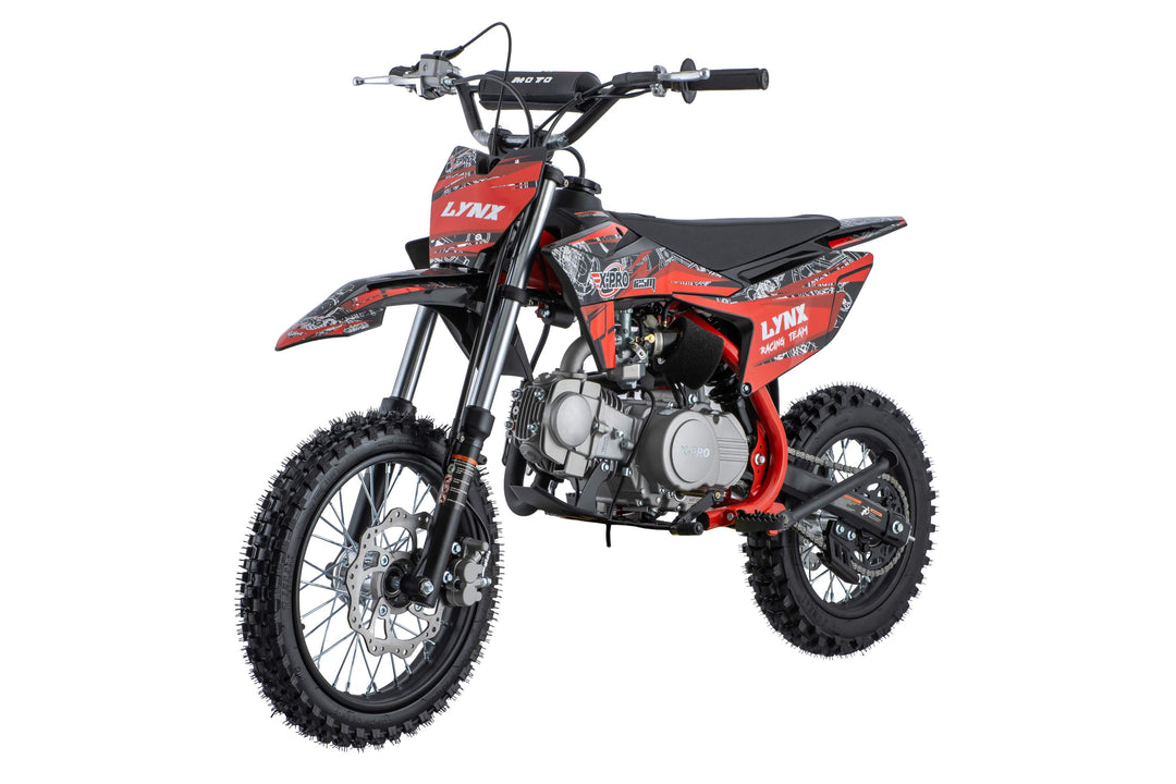 Free Shipping! Lynx 125cc Dirt Bike with 4-Speed Manual Transmission, Kick Start, Big 14"/12" Tires! Zongshen Brand Engine!