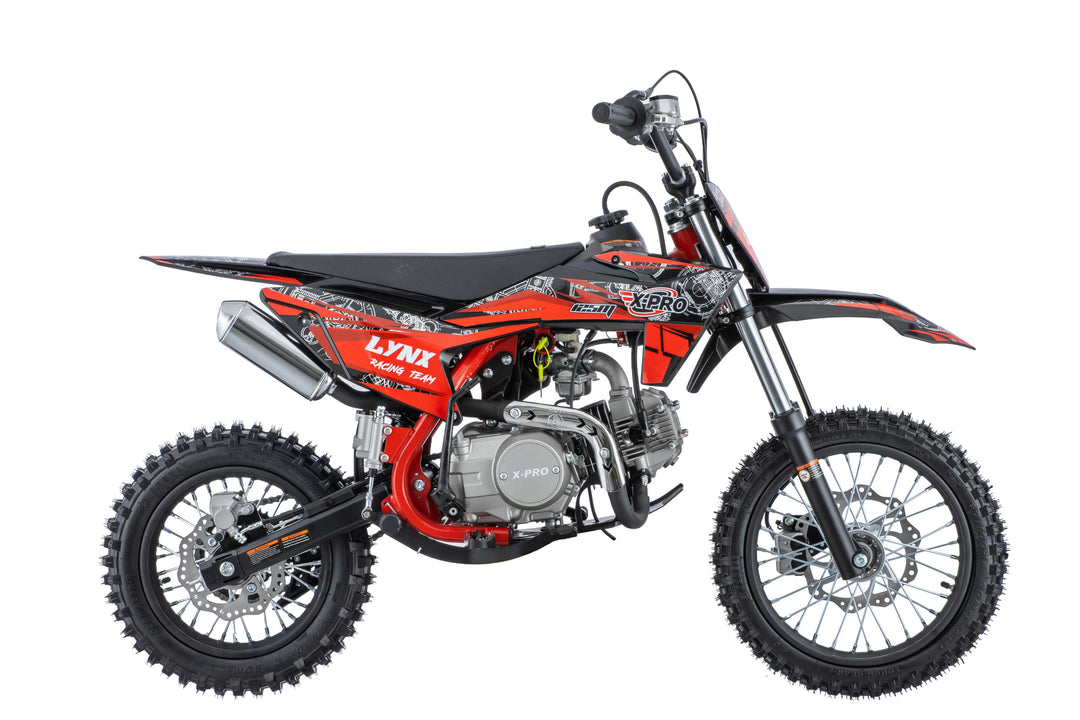 Free Shipping! Lynx 125cc Dirt Bike with 4-Speed Manual Transmission, Kick Start, Big 14"/12" Tires! Zongshen Brand Engine!