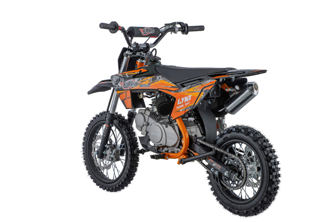 Free Shipping! X-PRO Lynx 125cc Dirt Bike with 4-Speed Semi-Automatic Transmission, Kick Start, Big 14"/12" Tires! Zongshen Brand Engine!