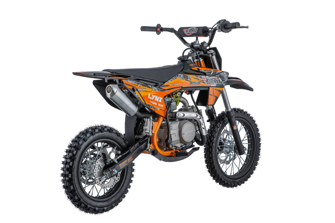 Free Shipping! X-PRO Lynx 125cc Dirt Bike with 4-Speed Semi-Automatic Transmission, Kick Start, Big 14"/12" Tires! Zongshen Brand Engine!