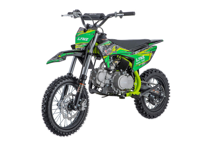 Free Shipping! Lynx 125cc Dirt Bike with 4-Speed Manual Transmission, Kick Start, Big 14"/12" Tires! Zongshen Brand Engine!
