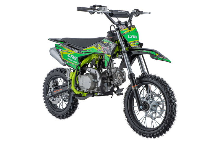 Free Shipping! Lynx 125cc Dirt Bike with 4-Speed Manual Transmission, Kick Start, Big 14"/12" Tires! Zongshen Brand Engine!
