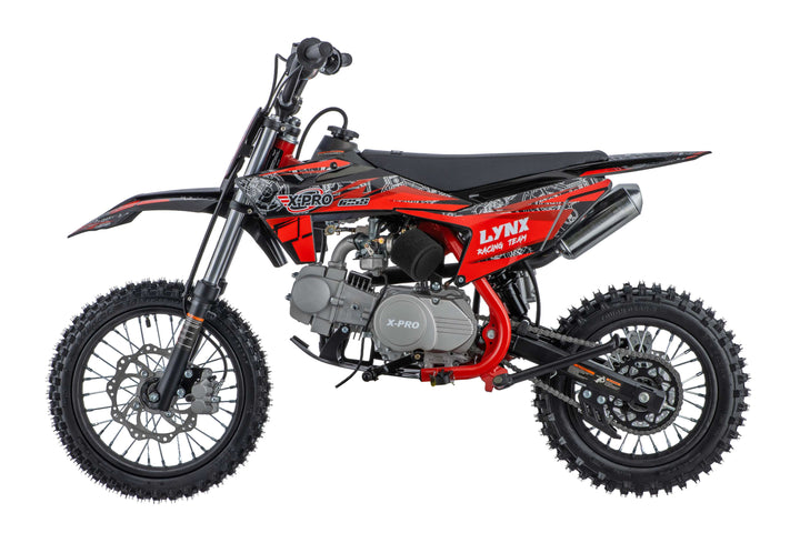 Free Shipping! X-PRO Lynx 125cc Dirt Bike with 4-Speed Semi-Automatic Transmission, Kick Start, Big 14"/12" Tires! Zongshen Brand Engine!