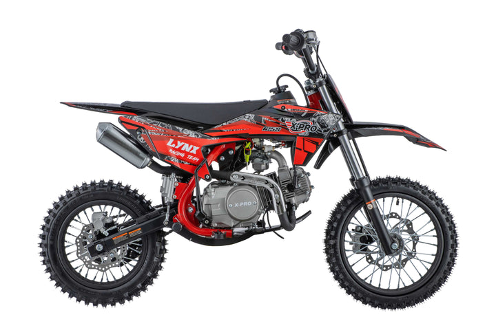 Free Shipping! X-PRO Lynx 125cc Dirt Bike with 4-Speed Semi-Automatic Transmission, Kick Start, Big 14"/12" Tires! Zongshen Brand Engine!