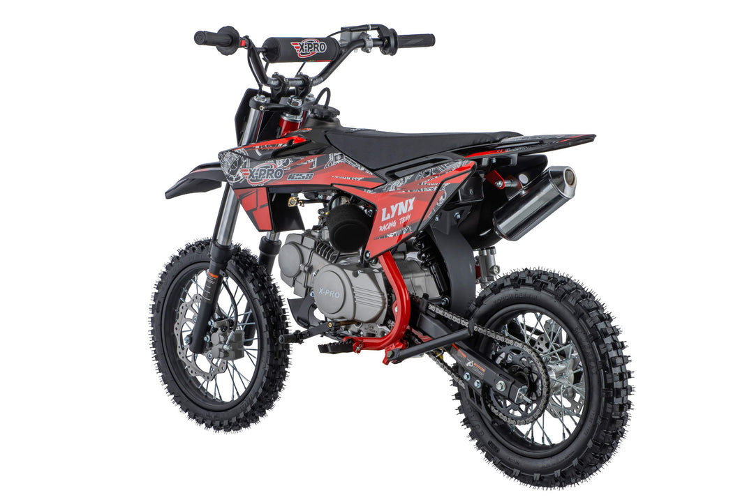 Free Shipping! X-PRO Lynx 125cc Dirt Bike with 4-Speed Semi-Automatic Transmission, Kick Start, Big 14"/12" Tires! Zongshen Brand Engine!