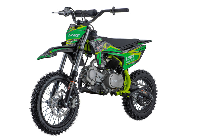Free Shipping! X-PRO Lynx 125cc Dirt Bike with 4-Speed Semi-Automatic Transmission, Kick Start, Big 14"/12" Tires! Zongshen Brand Engine!
