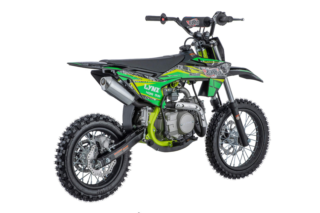 Free Shipping! X-PRO Lynx 125cc Dirt Bike with 4-Speed Semi-Automatic Transmission, Kick Start, Big 14"/12" Tires! Zongshen Brand Engine!