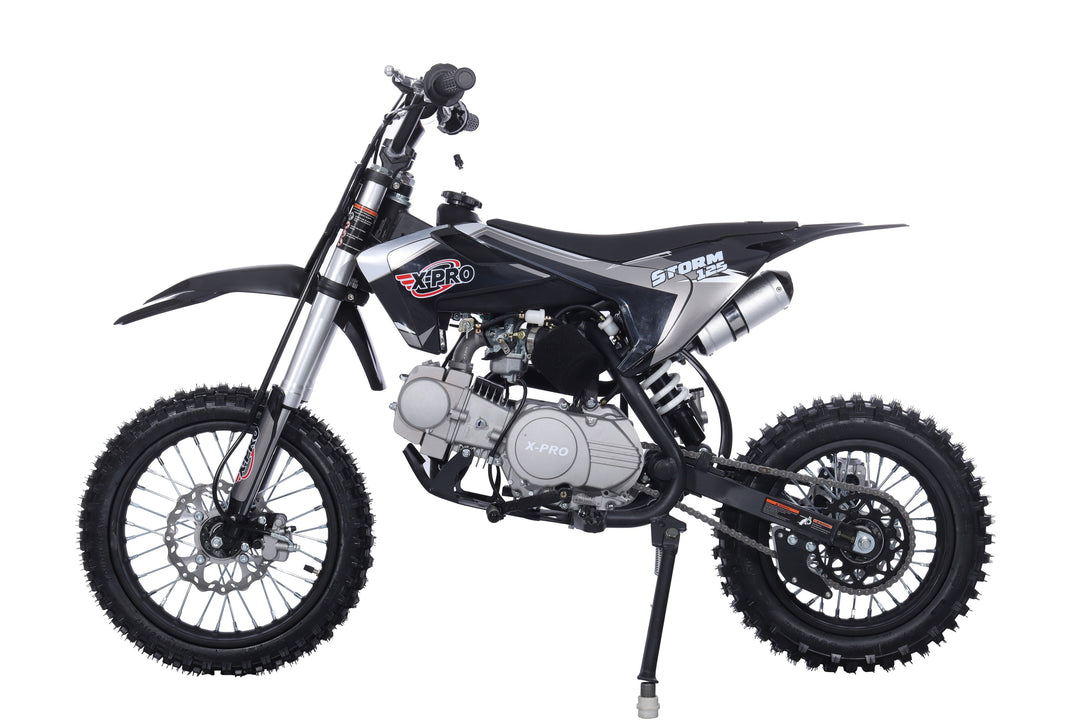 Free Shipping! X-PRO Strom 125cc Dirt Bike with 4-Speed Manual Transmission, Kick Start, Big 14in/12in Tires! Zongshen Brand Engine!