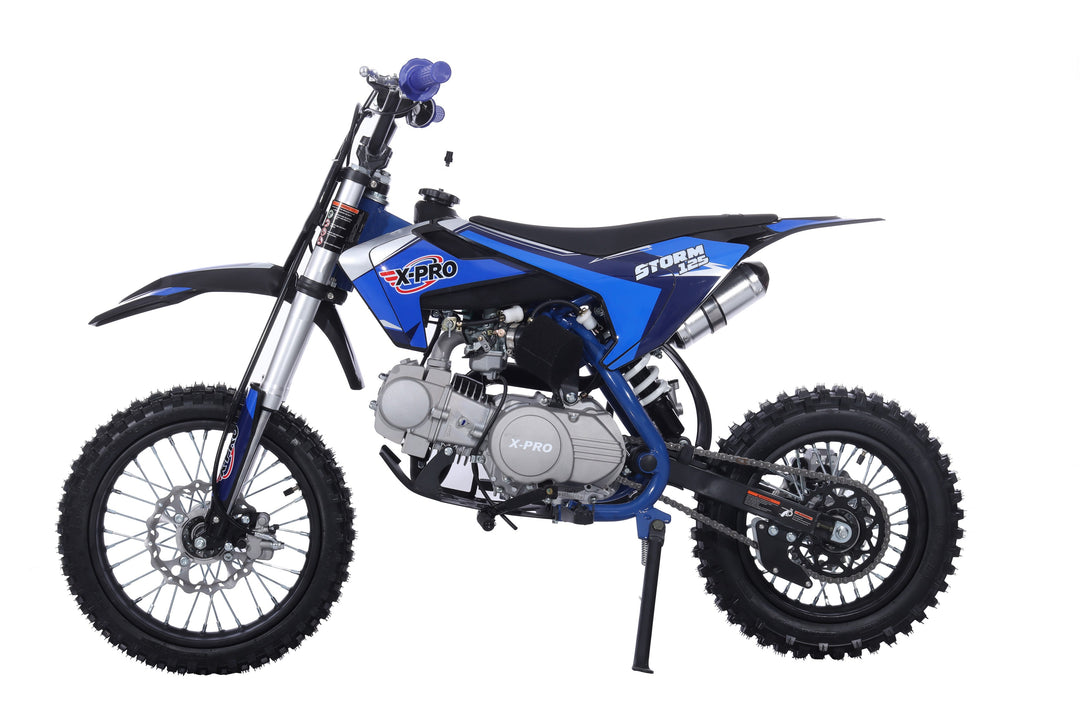 Free Shipping! X-PRO Strom 125cc Dirt Bike with 4-Speed Manual Transmission, Kick Start, Big 14in/12in Tires! Zongshen Brand Engine!