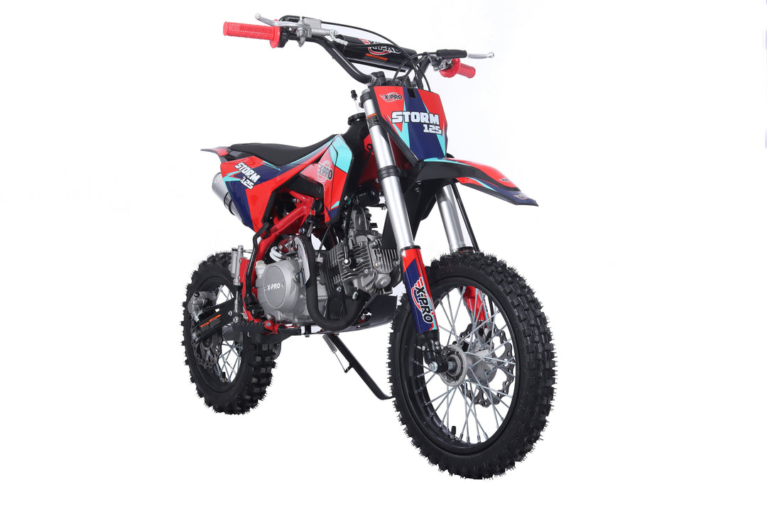 Free Shipping! X-PRO Strom 125cc Dirt Bike with 4-Speed Manual Transmission, Kick Start, Big 14in/12in Tires! Zongshen Brand Engine!