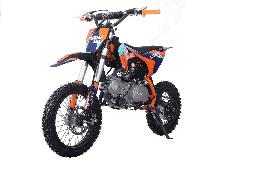 Free Shipping! X-PRO Strom 125cc Dirt Bike with 4-Speed Manual Transmission, Kick Start, Big 14in/12in Tires! Zongshen Brand Engine!