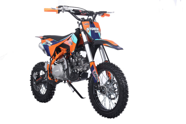 Free Shipping! X-PRO Strom 125cc Dirt Bike with 4-Speed Manual Transmission, Kick Start, Big 14in/12in Tires! Zongshen Brand Engine!