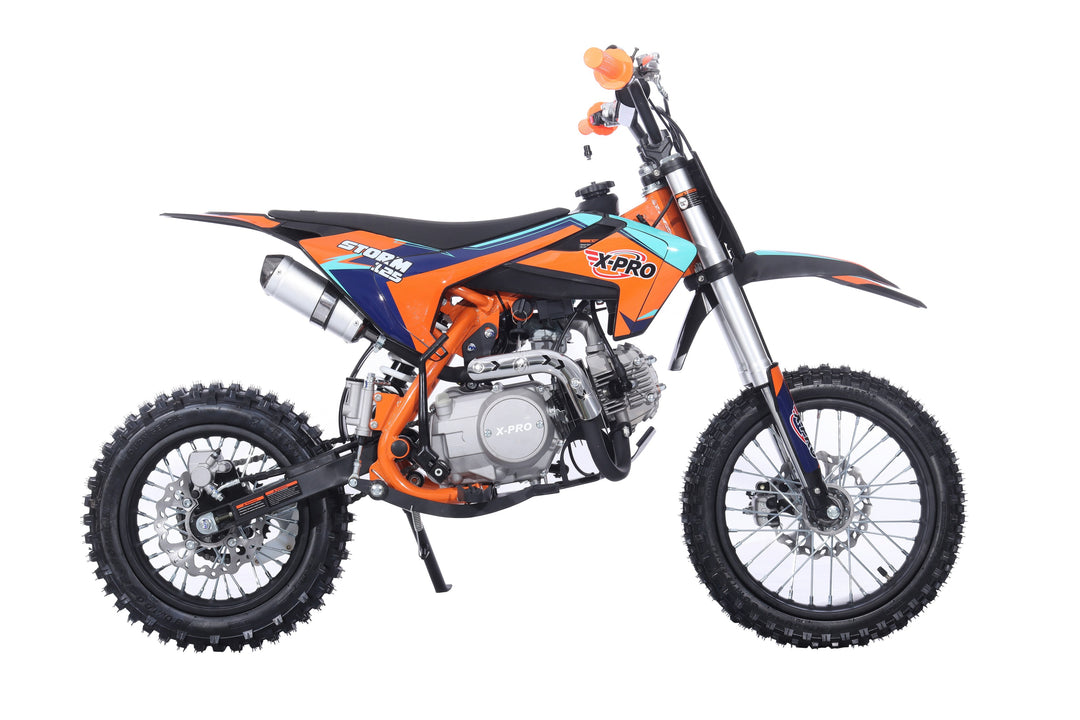Free Shipping! X-PRO Strom 125cc Dirt Bike with 4-Speed Manual Transmission, Kick Start, Big 14in/12in Tires! Zongshen Brand Engine!