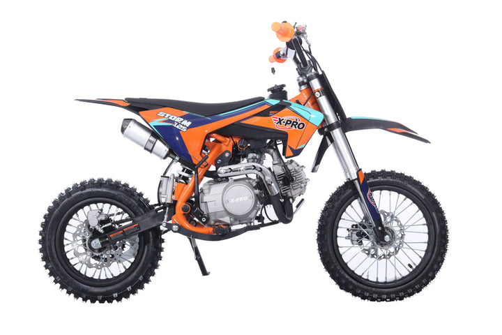 Free Shipping! X-PRO Strom 125cc Dirt Bike with 4-Speed Manual Transmission, Kick Start, Big 14in/12in Tires! Zongshen Brand Engine!