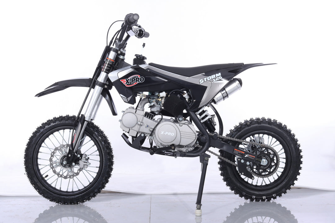Free Shipping! X-PRO Storm 125cc Dirt Bike with 4-Speed Semi-Automatic Transmission, Kick Start, Big 14in/12in Tires! Zongshen Brand Engine!