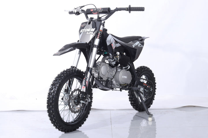 Free Shipping! X-PRO Storm 125cc Dirt Bike with 4-Speed Semi-Automatic Transmission, Kick Start, Big 14in/12in Tires! Zongshen Brand Engine!