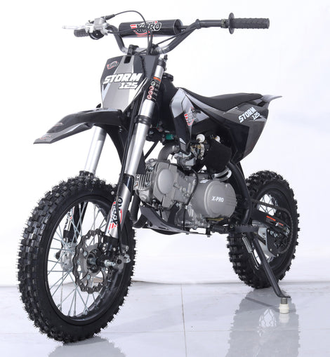 Free Shipping! X-PRO Storm 125cc Dirt Bike with 4-Speed Semi-Automatic Transmission, Kick Start, Big 14in/12in Tires! Zongshen Brand Engine!