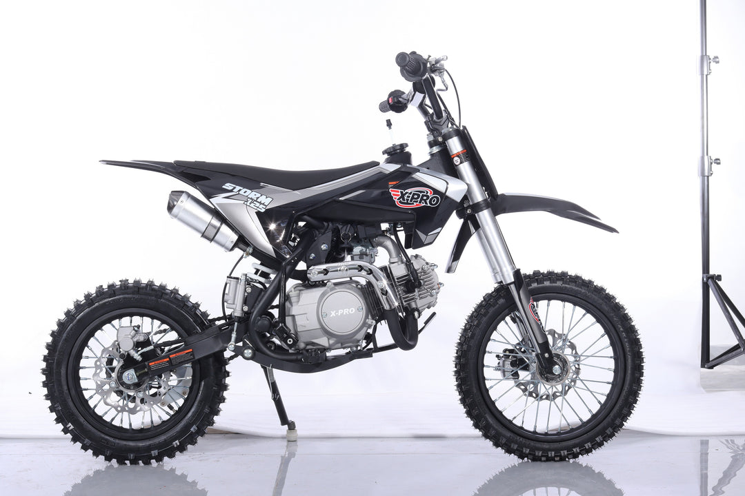 Free Shipping! X-PRO Storm 125cc Dirt Bike with 4-Speed Semi-Automatic Transmission, Kick Start, Big 14in/12in Tires! Zongshen Brand Engine!