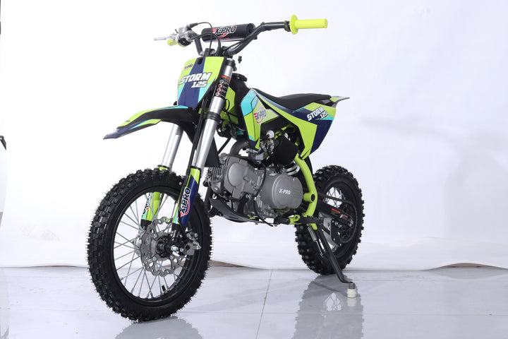 Free Shipping! X-PRO Storm 125cc Dirt Bike with 4-Speed Semi-Automatic Transmission, Kick Start, Big 14in/12in Tires! Zongshen Brand Engine!