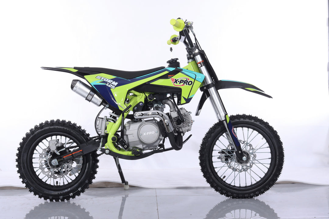 Free Shipping! X-PRO Storm 125cc Dirt Bike with 4-Speed Semi-Automatic Transmission, Kick Start, Big 14in/12in Tires! Zongshen Brand Engine!