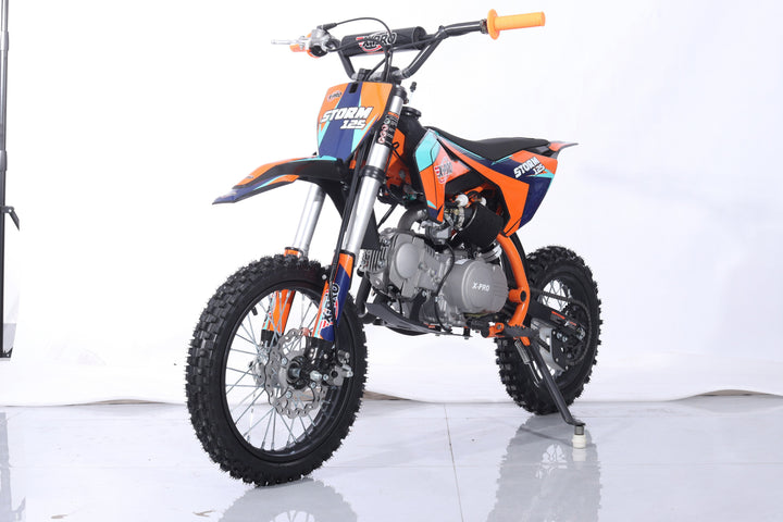 Free Shipping! X-PRO Storm 125cc Dirt Bike with 4-Speed Semi-Automatic Transmission, Kick Start, Big 14in/12in Tires! Zongshen Brand Engine!